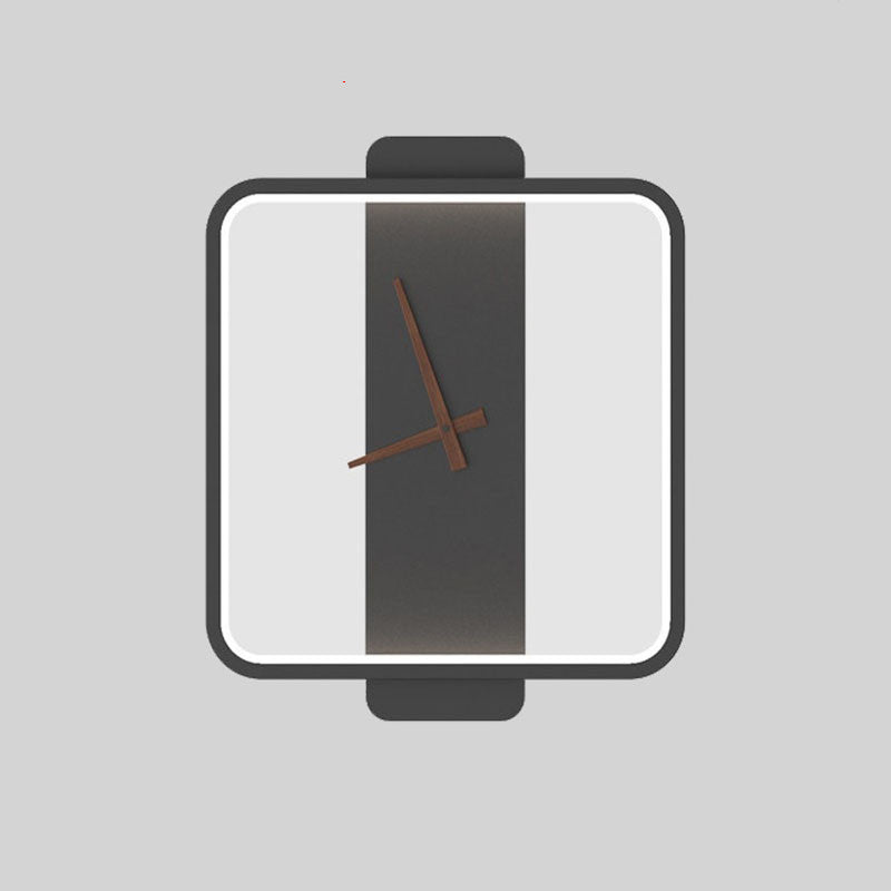 Modern Nordic Bedside Wall Lamp with Clock Design