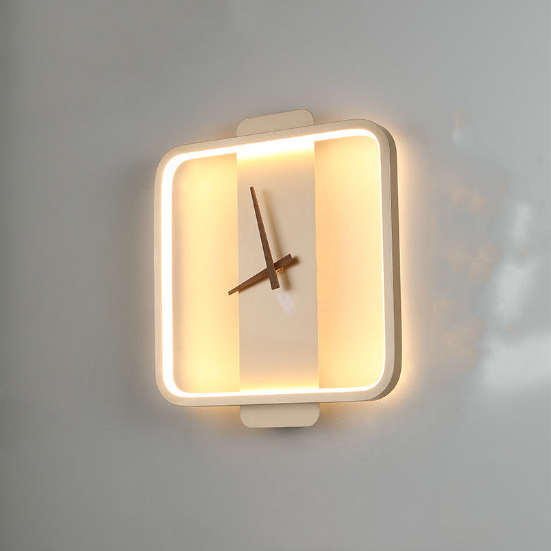 Modern Nordic Bedside Wall Lamp with Clock Design