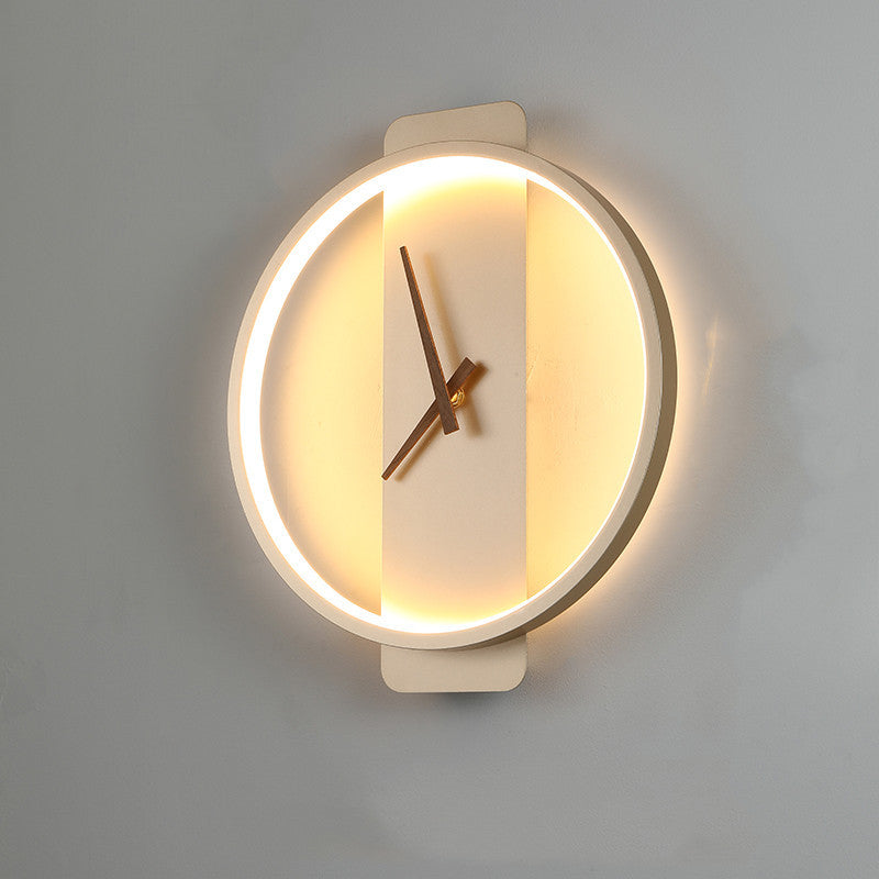 Modern Nordic Bedside Wall Lamp with Clock Design