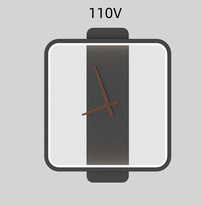 Modern Nordic Bedside Wall Lamp with Clock Design
