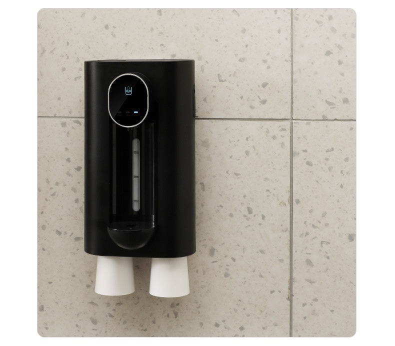 Wall-mounted automatic mouthwash dispenser