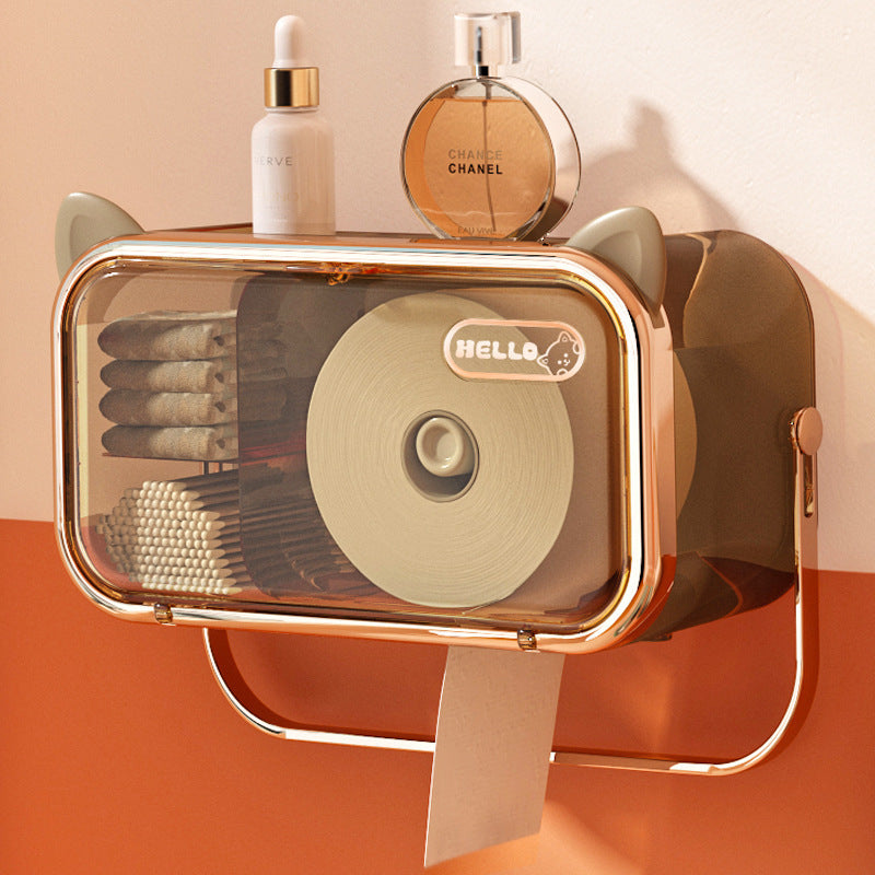 Wall-mounted storage box for disposable face cloths or cleaning towels