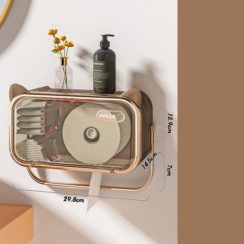 Wall-mounted storage box for disposable face cloths or cleaning towels