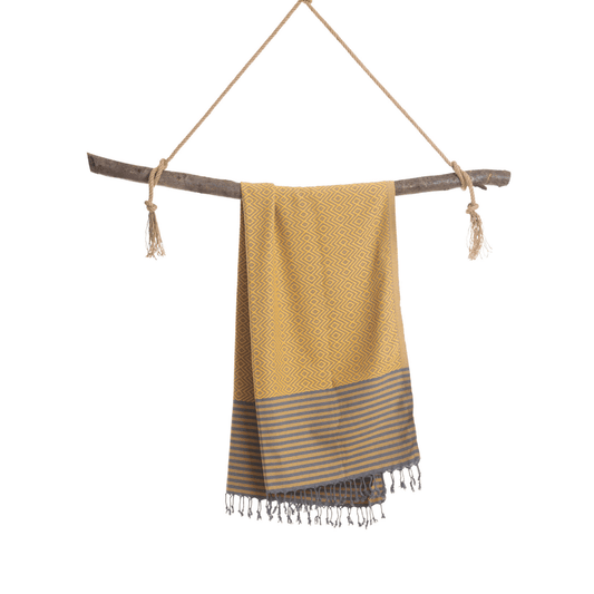 Beach Spa Turkish Hammam Towel Sahara Yellow