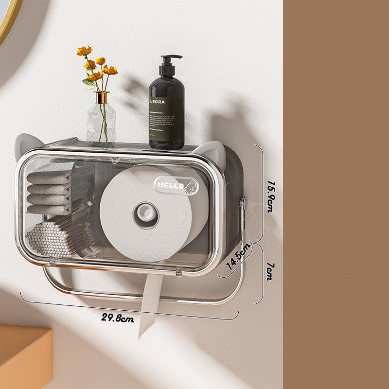 Wall-mounted storage box for disposable face cloths or cleaning towels