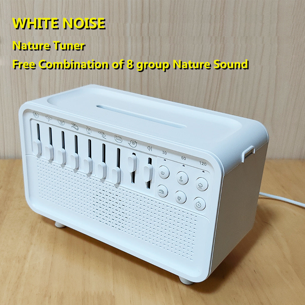 3-in-1 Bluetooth speaker, night light, and humidifier with 8 natural sounds for better sleep and relaxation.