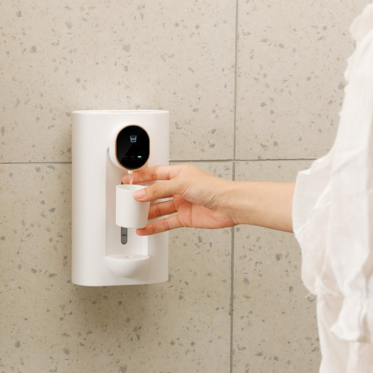 Wall-mounted automatic mouthwash dispenser