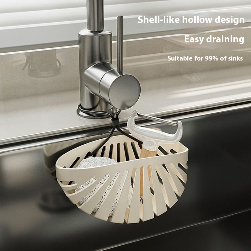 Punch-free sink filter and drain basket for easy kitchen organisation