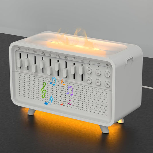 3-in-1 Bluetooth speaker, night light, and humidifier with 8 natural sounds for better sleep and relaxation.