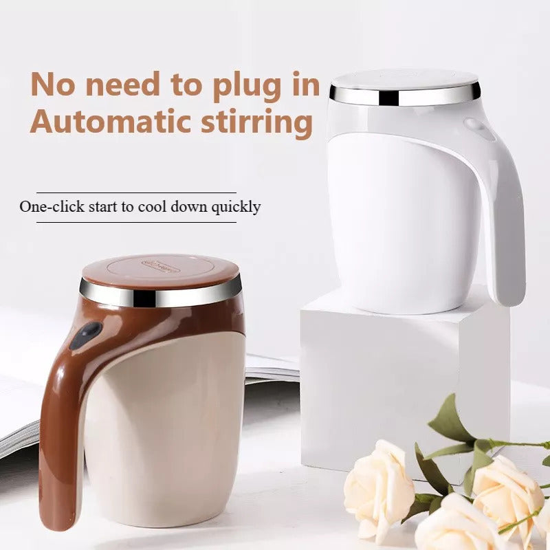 Rechargeable automatic stirring cup – ideal for coffee, milkshakes, and more with magnetic rotation