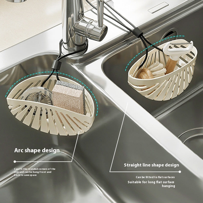Punch-free sink filter and drain basket for easy kitchen organisation