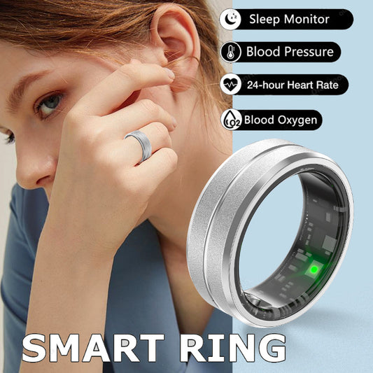 2024 Smart Ring – Heart Rate & Blood Oxygen Monitor, Multi-Sport Modes, IP68 Waterproof, Compatible with Android & iOS