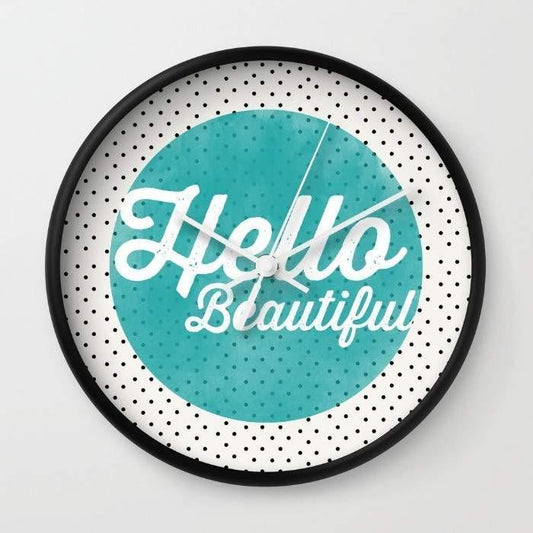 Hello Beautiful Wall Clock
