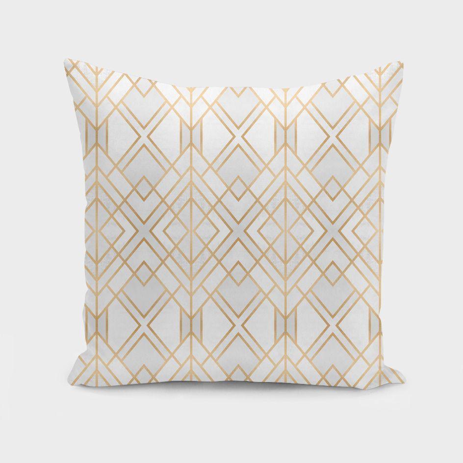 Golden Geo Cushion Cover