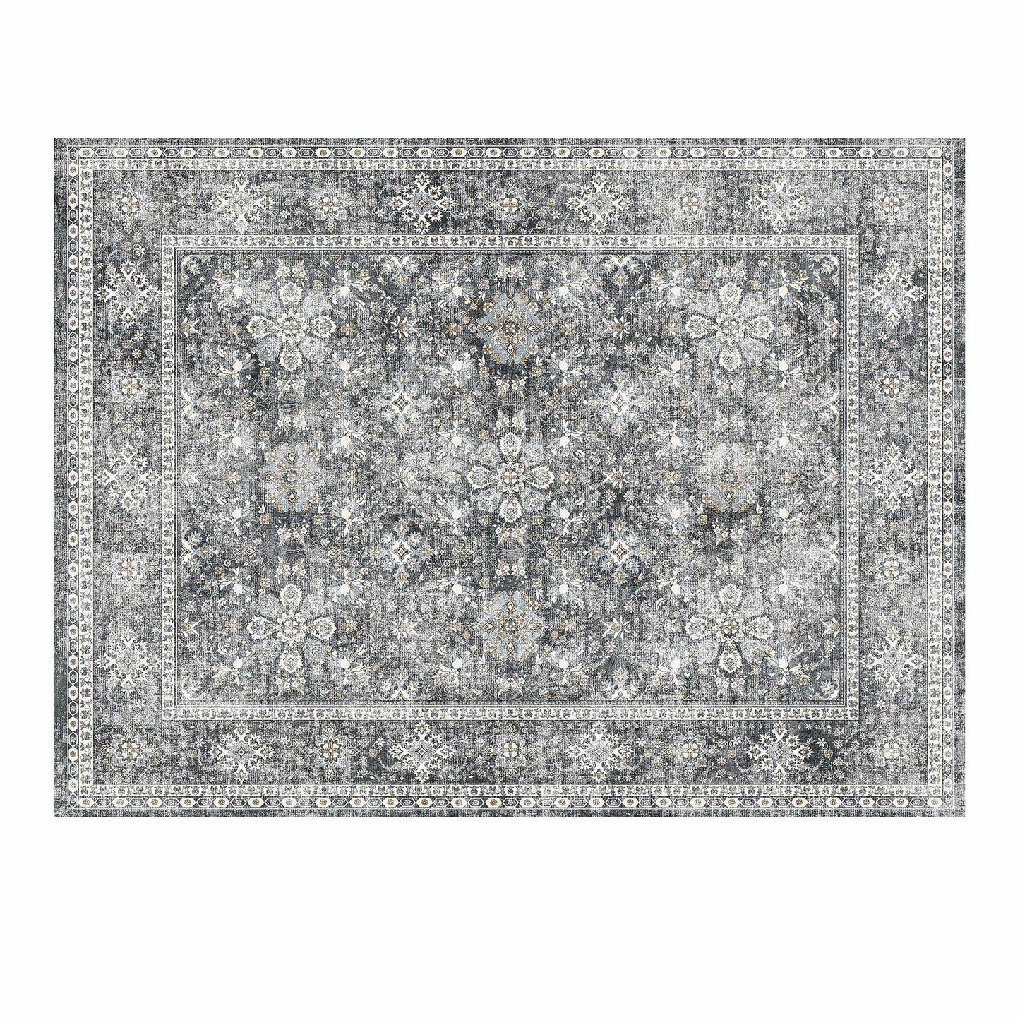 Area Rug, 8 x 10 ft Large Washable Rug, Non-Slip and Tear-Resistant