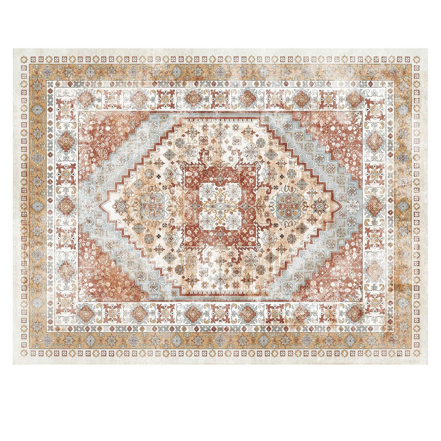Area Rug, 9 x 12 ft Large Washable Rug, Non-Slip and Tear-Resistant