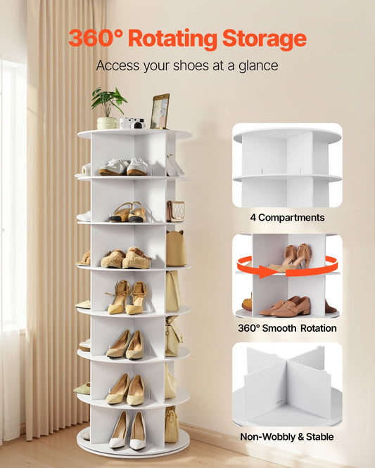 7-Tier Rotating Shoe Rack Tower
