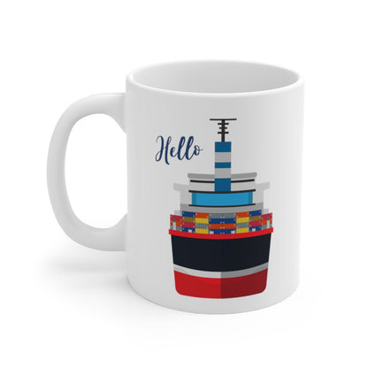 Container Ship Ceramic Mug — 11oz