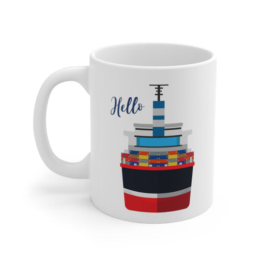 Container Ship Ceramic Mug — 11oz