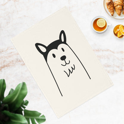 Husky dog Cotton Tea Towel, 50 x 70 cm, organic cotton, eco-friendly