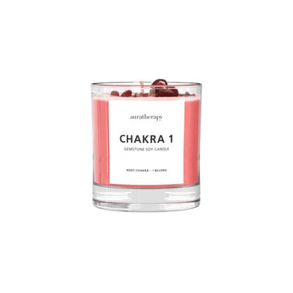 Chakra 1 Red Jasper Gemstone Candle