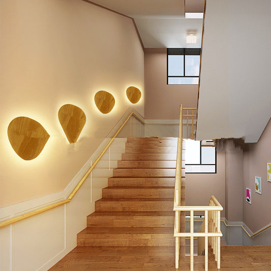 Log Art Wall Lamp – Natural Solid Wood Decorative Wall Light
