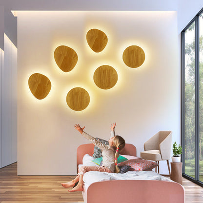 Log Art Wall Lamp – Natural Solid Wood Decorative Wall Light