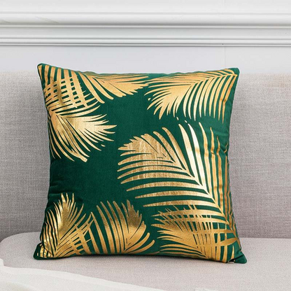 Gold Leaf Velvet Cushion Cover