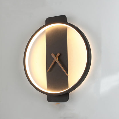 Modern Nordic Bedside Wall Lamp with Clock