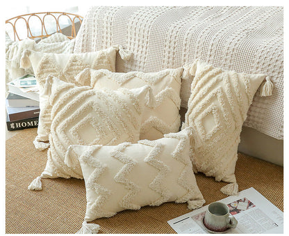 Boho Cotton Tufted Cushion Cover