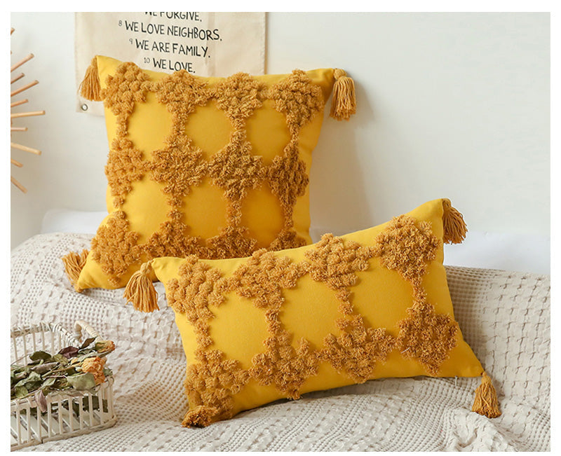 Boho Cotton Tufted Cushion Cover