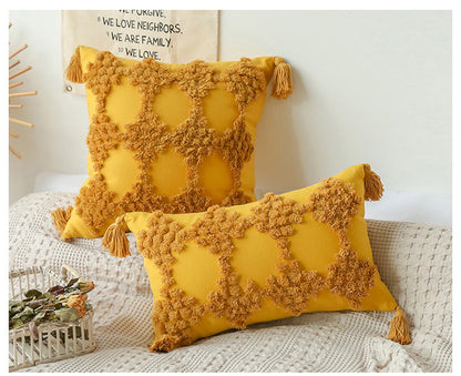 Boho Cotton Tufted Cushion Cover