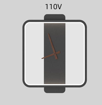 Modern Nordic Bedside Wall Lamp with Clock