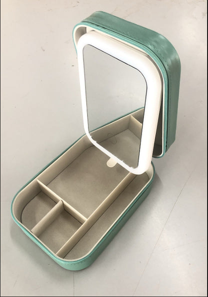 LED Makeup Storage Box with Mirror – Lighted Vanity Organiser with Touch Control