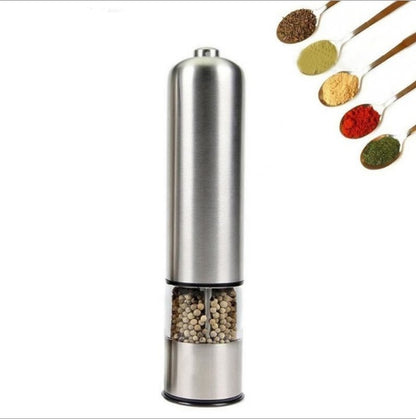 Electric Stainless Steel Pepper & Spice Grinder – One-Touch with LED Light