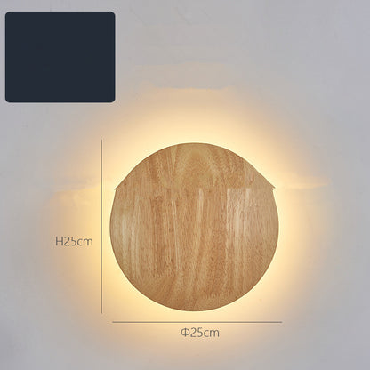 Log Art Wall Lamp – Natural Solid Wood Decorative Wall Light