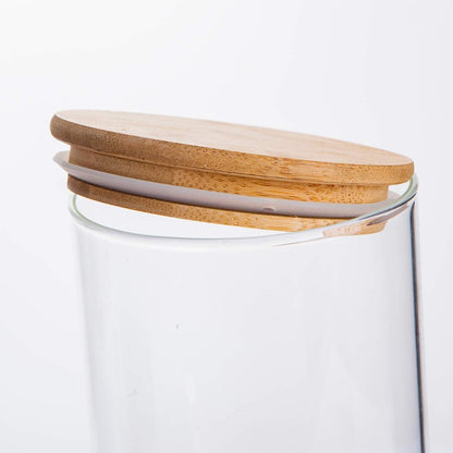 Glass Storage Jars with Bamboo Lids — Set