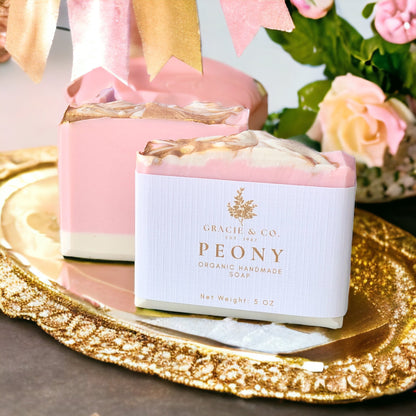Pink Peony Shea Butter Soap - Romantic Floral Luxury Bar