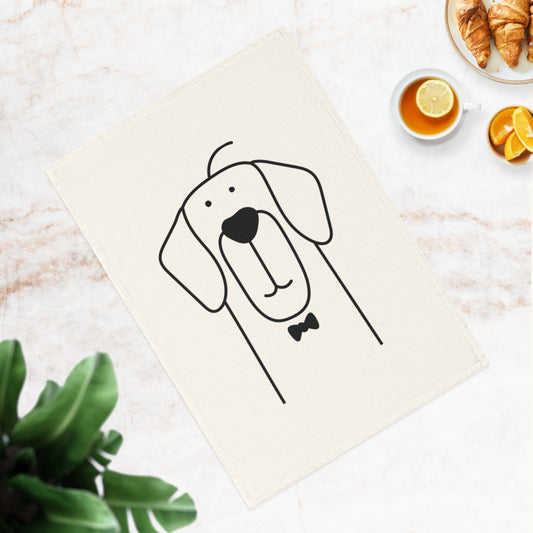 Retriever dog Cotton Tea Towel, 50 x 70 cm, organic cotton,