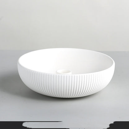 Handmade Ceramic Candle Tray & Holder – Matte White Porcelain Home Decor
