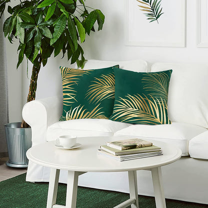 Gold Leaf Velvet Cushion Cover
