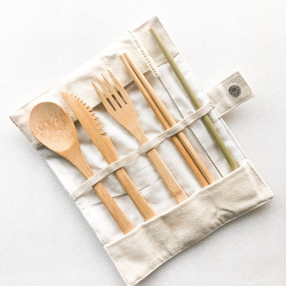 Bamboo Cutlery Set — Reusable Zero Waste