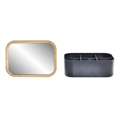 Bamboo Jewellery Box with Mirror — Black