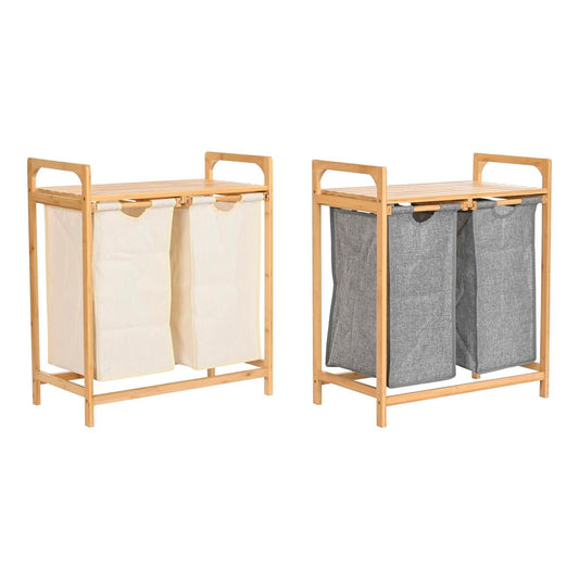 Laundry basket DKD Home Decor 64 x 33 x 73 cm Grey White (2 Units)