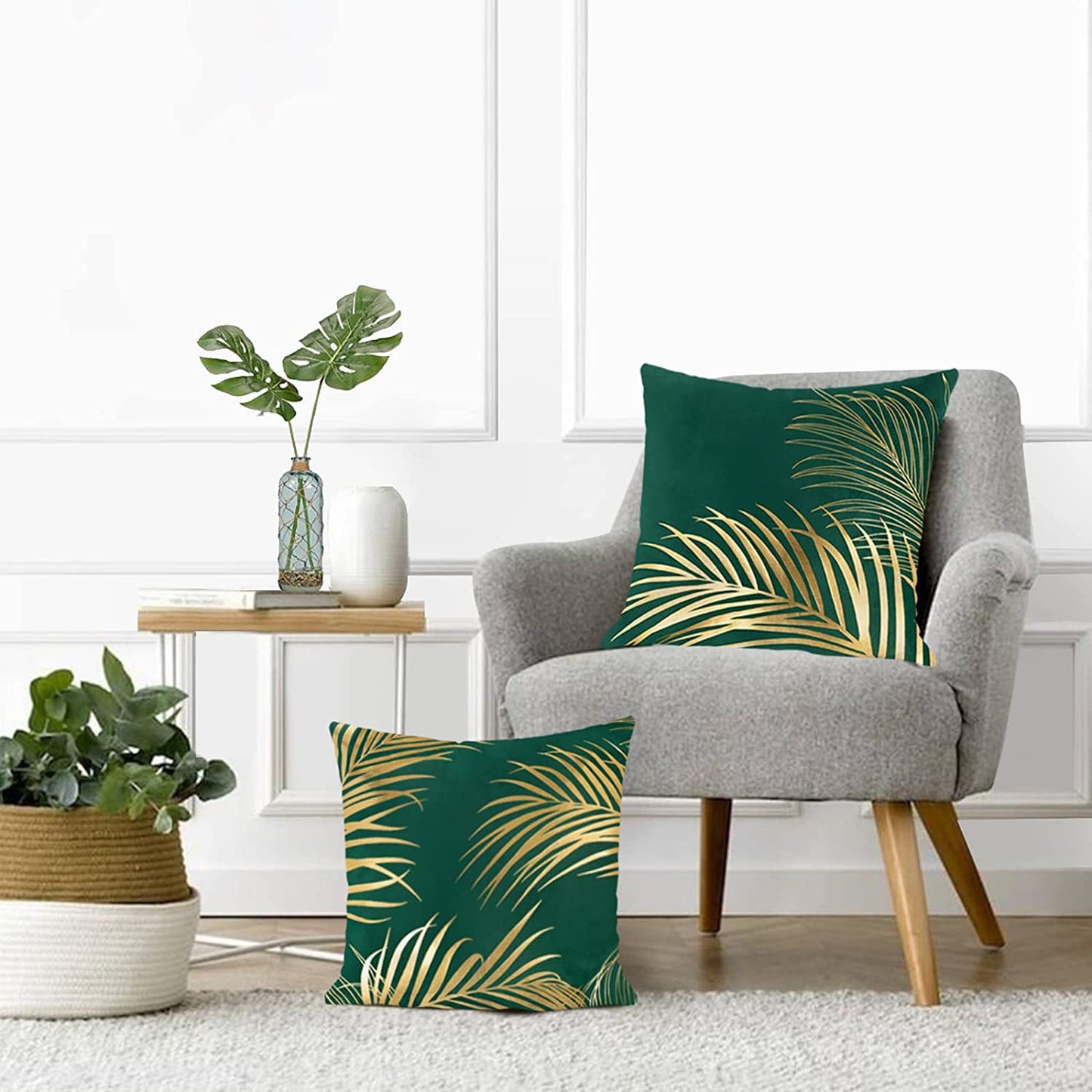 Gold Leaf Velvet Cushion Cover