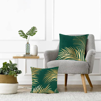 Gold Leaf Velvet Cushion Cover
