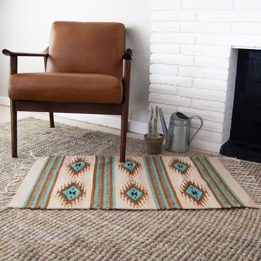 Bizalú Handwoven Wool Rug — Eyes Design