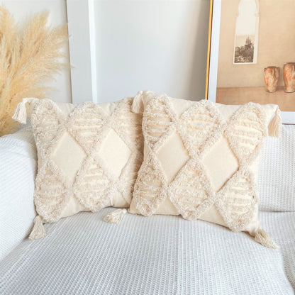 Boho Cotton Tufted Cushion Cover