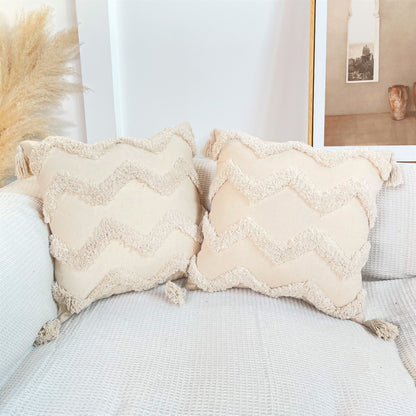 Boho Cotton Tufted Cushion Cover