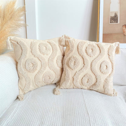 Boho Cotton Tufted Cushion Cover